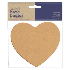 Forme decorative din MDF - inima, (H) 10cm, grosime 20mm, maro, Bare Basics Papermania