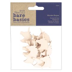Forme decorative din lemn - unicorni, 12 buc/set, natur, Bare Basics Papermania