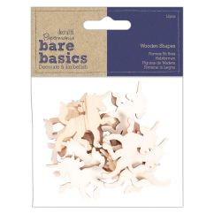 Forme decorative din lemn - unicorn, 12 buc/set, natur, Bare Basics Papermania
