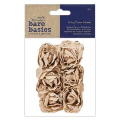 Flori adezive din panza - blousey, 6 buc/set, maro, Bare Basics Papermania
