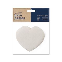 Forme din panza canvas - inimi, 6 buc/set, crem, Bare Basics Papermania