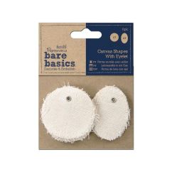 Forme din panza canvas - cerc/oval, cu capsa, 6 buc/set, crem, Bare Basics Papermania