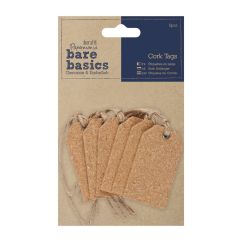 Etichete din pluta, pentru cadouri, cu agatatoare, 6 buc/set, Bare Basics Papermania