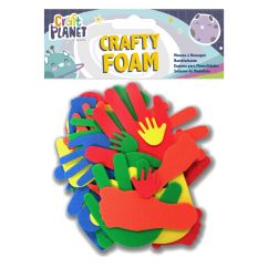Forme din spuma - maini si picioare, 30 buc/set, diferite culori si dimensiuni, Craft Planet