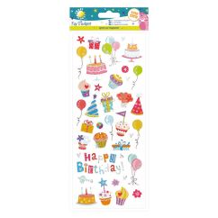 Stickere/abtibilduri cu sclipici, Happy Birthday, Craft Planet