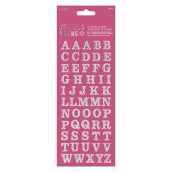 Stickere/abtibilduri, litere cu sclipici si strasuri, 55 litere/sticker, Jewels&Gems