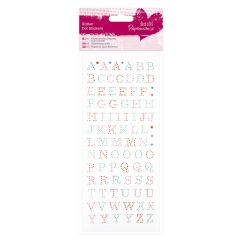Stickere/abtibilduri cu sclipici, litere majuscule, Papermania