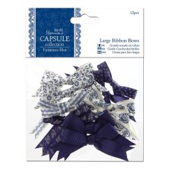 Fundite din panglica decorativa, 12 buc/set, Parisienne Blue, Papermania