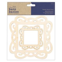 Rame decorative magnetice din lemn, 2 dimensiuni diferite, natur, Bare Basics Papermania