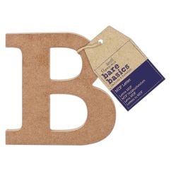 Forme decorative din MDF - litera B, (H) 10cm, grosime 9mm, maro, Bare Basics Papermania