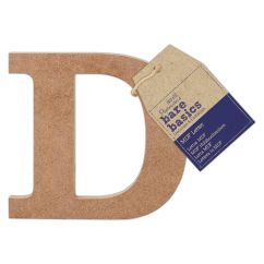 Forme decorative din MDF - litera D, (H) 10cm, grosime 9mm, maro, Bare Basics Papermania