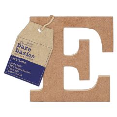Forme decorative din MDF - litera E, (H) 10cm, grosime 9mm, maro, Bare Basics Papermania