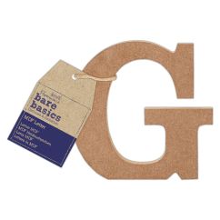 Forme decorative din MDF - litera G, (H) 10cm, grosime 9mm, maro, Bare Basics Papermania