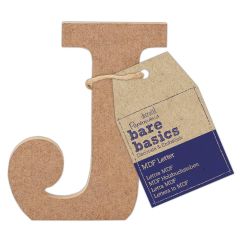 Forme decorative din MDF - litera J, (H) 10cm, grosime 9mm, maro, Bare Basics Papermania