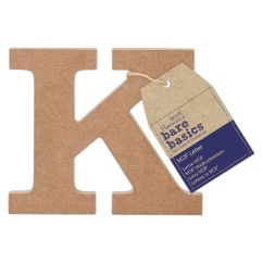 Forme decorative din MDF - litera K, (H) 10cm, grosime 9mm, maro, Bare Basics Papermania