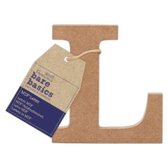 Forme decorative din MDF - litera L, (H) 10cm, grosime 9mm, maro, Bare Basics Papermania