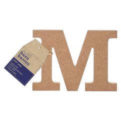 Forme decorative din MDF - litera M, (H) 10cm, grosime 9mm, maro, Bare Basics Papermania