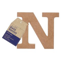 Forme decorative din MDF - litera N, (H) 10cm, grosime 9mm, maro, Bare Basics Papermania