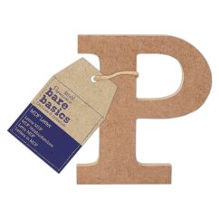 Forme decorative din MDF - litera P, (H)  10cm, grosime 9mm, maro, Bare Basics Papermania