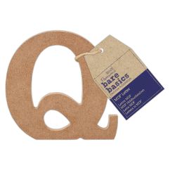 Forme decorative din MDF - litera Q, (H) 10cm, grosime 9mm, maro, Bare Basics Papermania