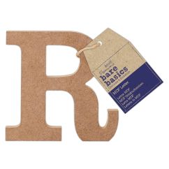 Forme decorative din MDF - litera R, (H) 10cm, grosime 9mm, maro, Bare Basics Papermania