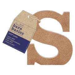 Forme decorative din MDF - litera S, (H) 10cm, grosime 9mm, maro, Bare Basics Papermania