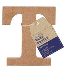 Forme decorative din MDF - litera T, (H) 10cm, grosime 9mm, maro, Bare Basics Papermania