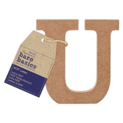 Forme decorative din MDF - litera U, (H) 10cm, grosime 9mm, maro, Bare Basics Papermania