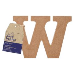 Forme decorative din MDF - litera W, (H) 10cm, grosime 9mm, maro, Bare Basics Papermania