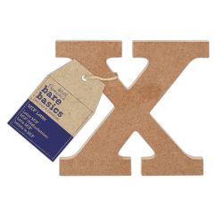 Forme decorative din MDF - litera X, (H) 10cm, grosime 9mm, maro, Bare Basics Papermania