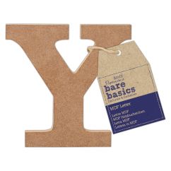 Forme decorative din MDF - litera Y, (H) 10cm, grosime 9mm, maro, Bare Basics Papermania