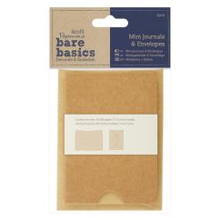 Mini jurnale si plicuri kraft, 2 buc/set, maro, Bare Basics Papermania