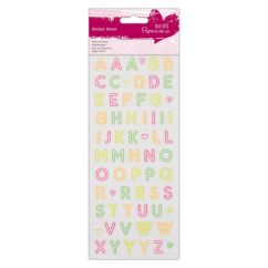Stickere/abtibilduri neon cu sclipici, litere, Papermania