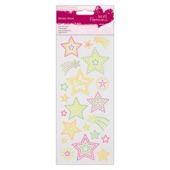 Stickere/abtibilduri neon cu sclipici, Stars, Papermania