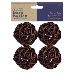 Bile din ratan, Ø 5mm, 4 buc/set, maro, Bare Basics Papermania