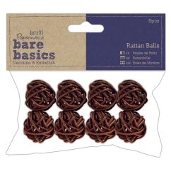 Bile din ratan, Ø 3mm, 8 buc/set, maro, Bare Basics Papermania