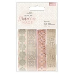 Panglica decorativa, 4 modele x 1m/set, Moroccan Haze, Papermania