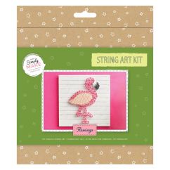Set creativ string art/tablouri din cuie si ata, flamingo, Simply Make