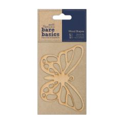 Forme decorative din lemn - fluture, natur, Bare Basics Papermania