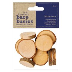 Rondele din lemn natur, Ø 28mm, 16 buc/set, natur, Bare Basics Papermania