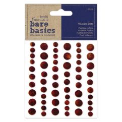 Puncte adezive din lemn, Ø 0.6/0.8/1.0cm, 60 buc/set, maro, Bare Basics Papermania