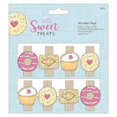 Carlige decorative din lemn, dulciuri, 8 buc/set, Papermania