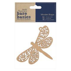 Forme decorative din lemn - libelula, maro, Bare Basics Papermania
