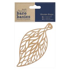 Forme decorative din lemn - frunza filigran, maro, Bare Basics Papermania