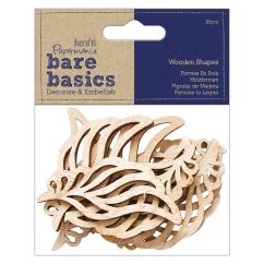 Forme decorative din lemn - aripi, 10 buc/set, natur, Bare Basics Papermania