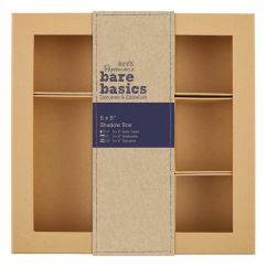 Cutie decor din carton - shadow box, 20.5x20.5cm, maro, Bare Basics Papermania