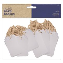 Etichete din carton, cu agatatoare, 100 buc/set, alb, Bare Basics Papermania