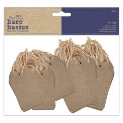Etichete din carton, cu agatatoare, 100 buc/set, maro, Bare Basics Papermania