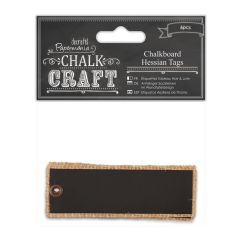 Etichete din panza iuta si tabla de scris, 6.5x3cm, 6 buc/set, Chalk Craft Papermania