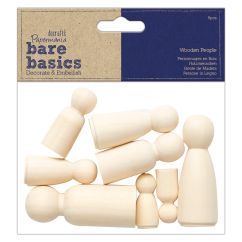 Figurine din lemn, 8 buc/set, natur, Bare Basics Papermania